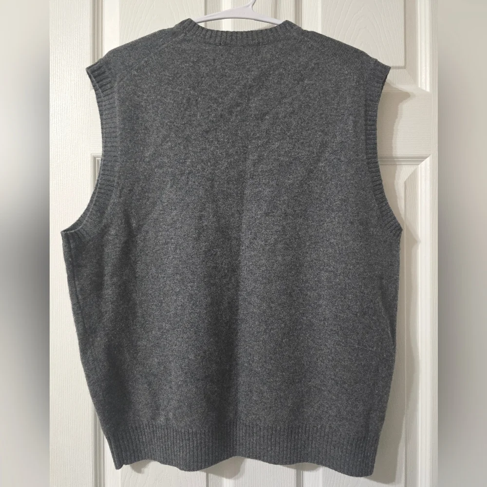 Vintage Lambswool Sweater Vest by Brooks Brothers, Dark Gray, V-Neck, EUC! - Picture 7 of 12